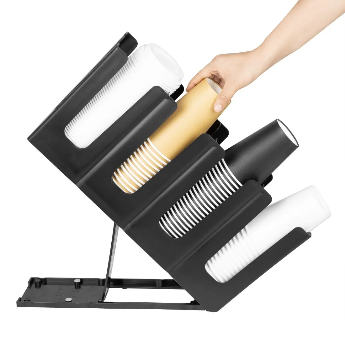 Nisbets Essentials 4-Slot Cup Holder Polypropylene Black - Image 5