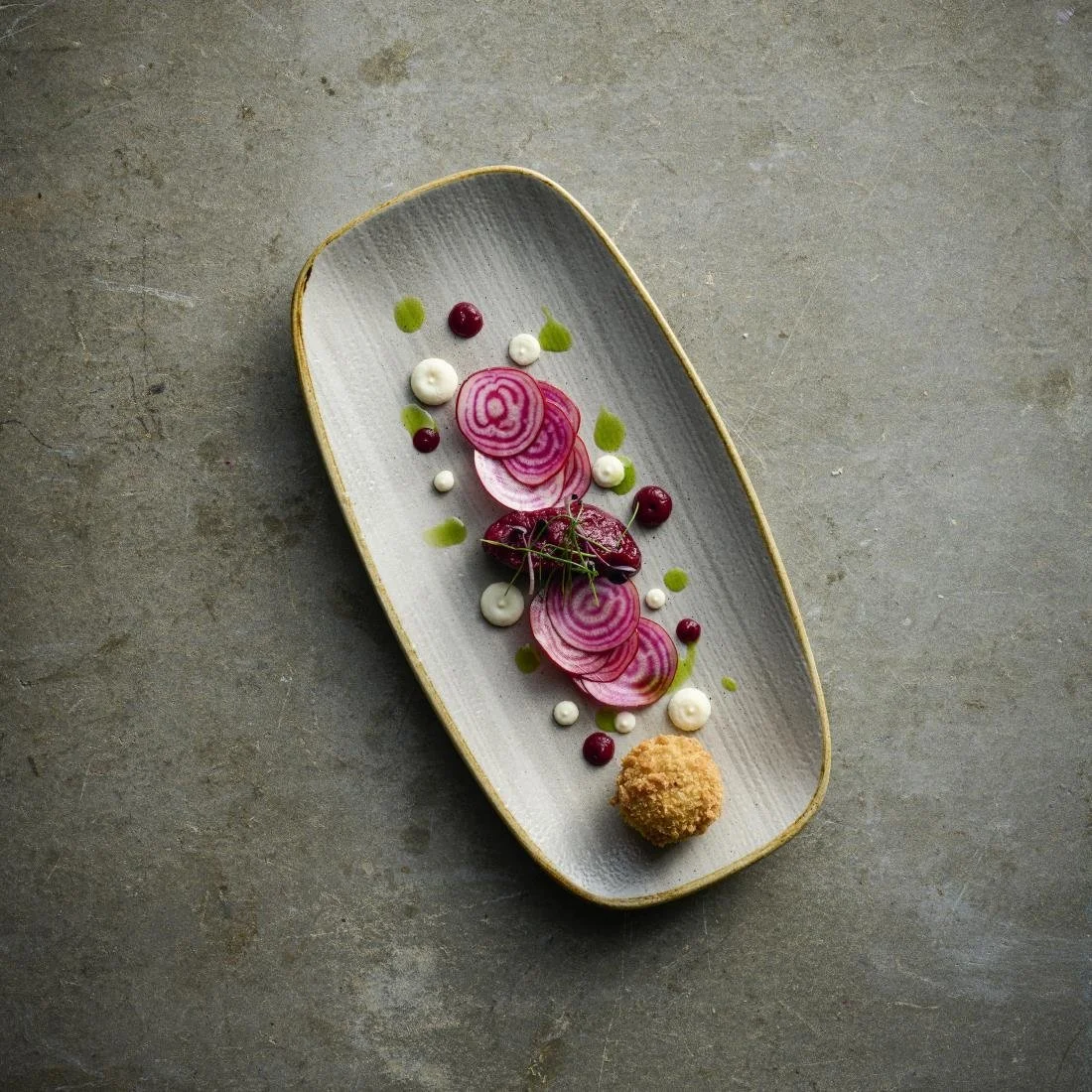 Churchill Stonecast Raw Grey Oblong Chefs Plates 180x 100mm (12 Pack) - Image 2