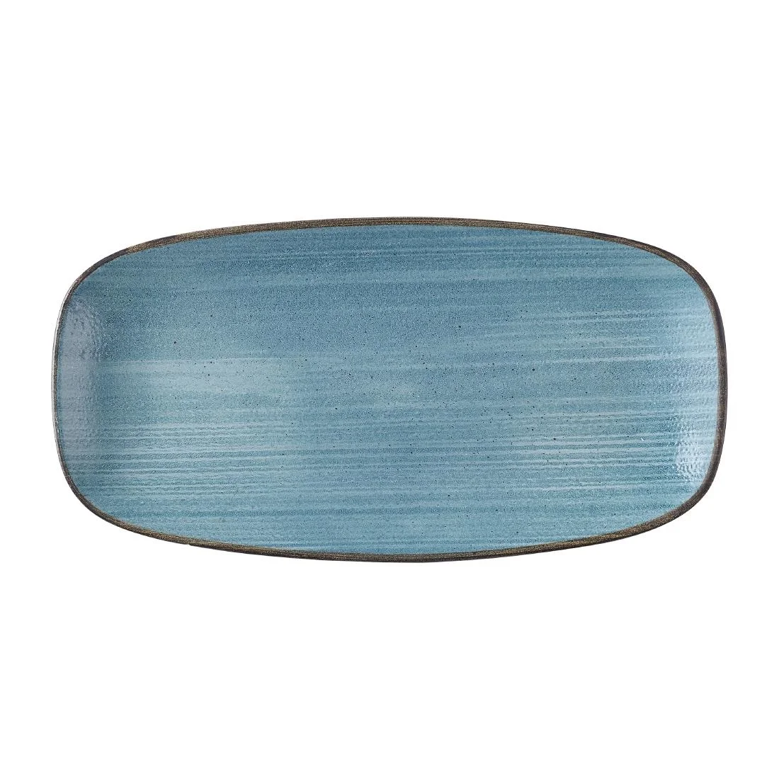 Churchill Stonecast Raw Teal Chefs Oblong Plates 280 x 152mm (12 Pack)