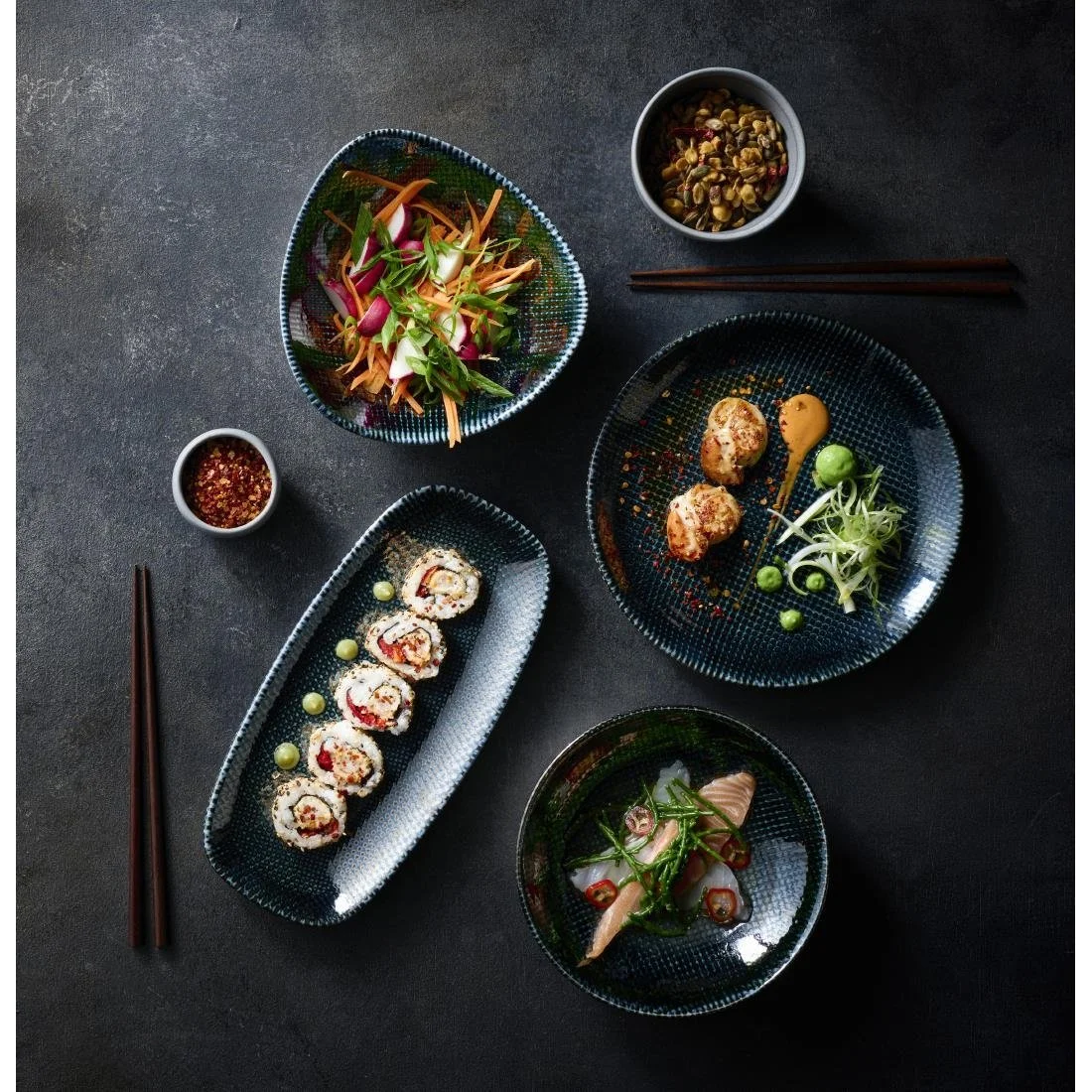 Churchill Studio Prints Astro Metallic Blue Evolve Coupe Plates 220mm (12 Pack) - Image 2