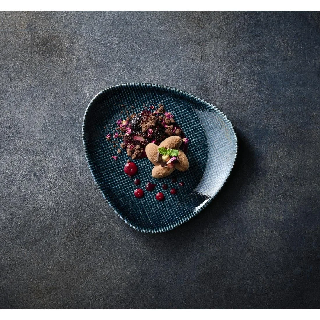 Churchill Studio Prints Astro Metallic Blue Lotus Plates 228mm (12 Pack) - Image 2