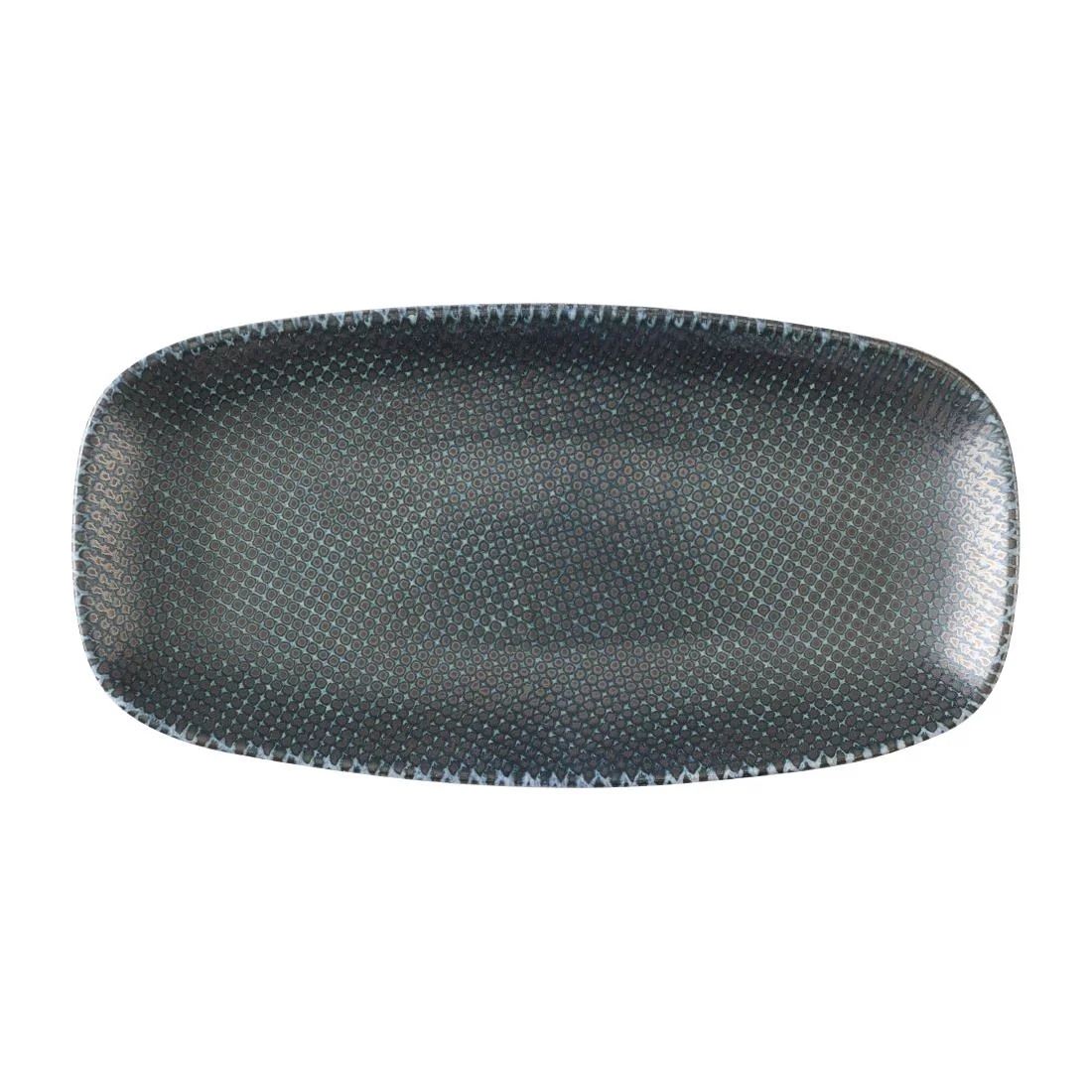 Churchill Studio Prints Astro Metallic Blue Chefs Oblong Plates 280x 152mm (12 Pack)