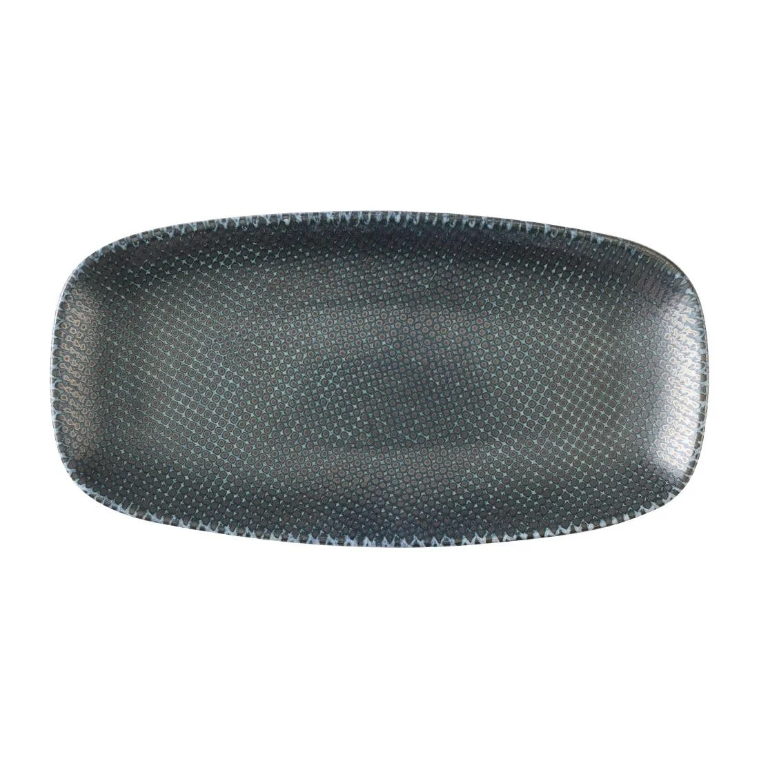 Churchill Studio Prints Astro Metallic Blue Chefs Oblong Plates 280x 152mm (12 Pack) - Image 1