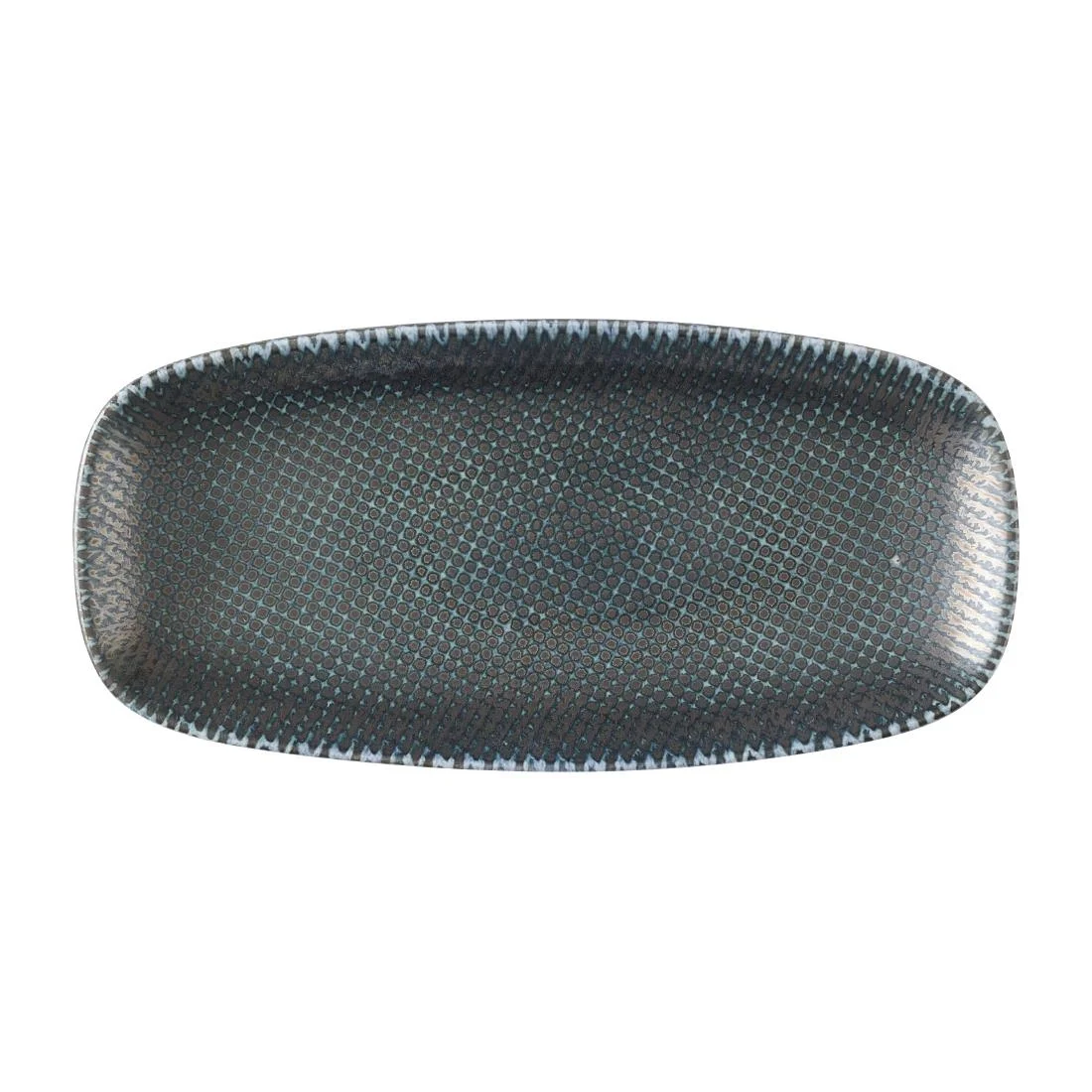 Churchill Studio Prints Astro Metallic Blue Chefs Oblong Plates 270x 127mm (12 Pack)