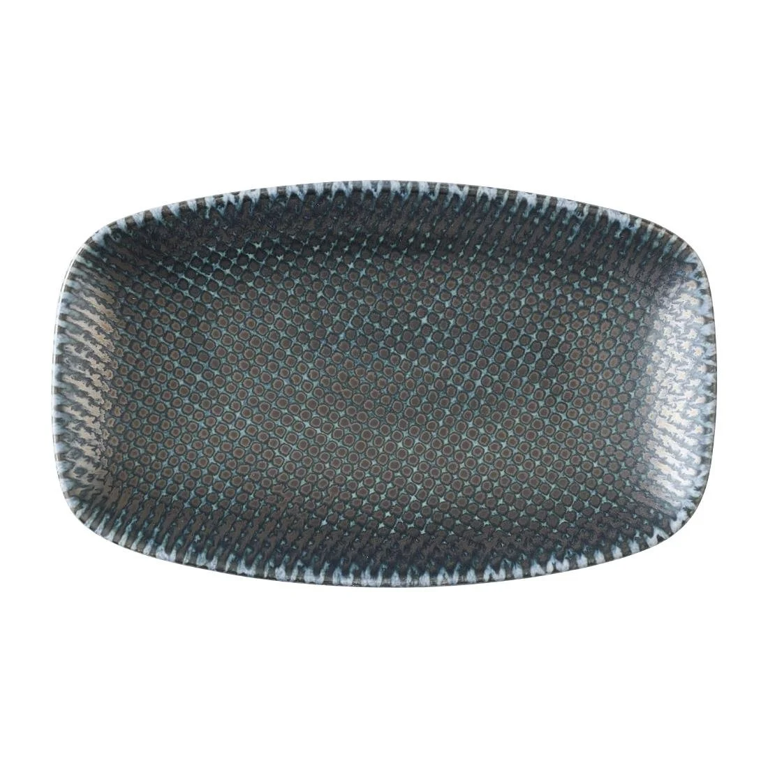 Churchill Studio Prints Astro Metallic Blue Oblong Chefs Plates 178x 105mm (12 Pack) - Image 1