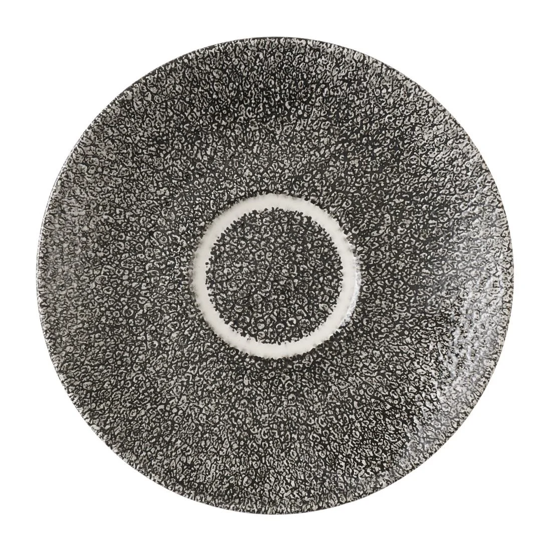 Churchill Studio Prints Raku Quartz Black Cappuccino Saucers 158mm (12 Pack)