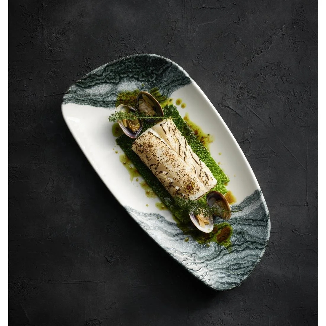 Churchill Tide Black Chefs Geo Plates 330 x 178mm (6 Pack) - Image 2