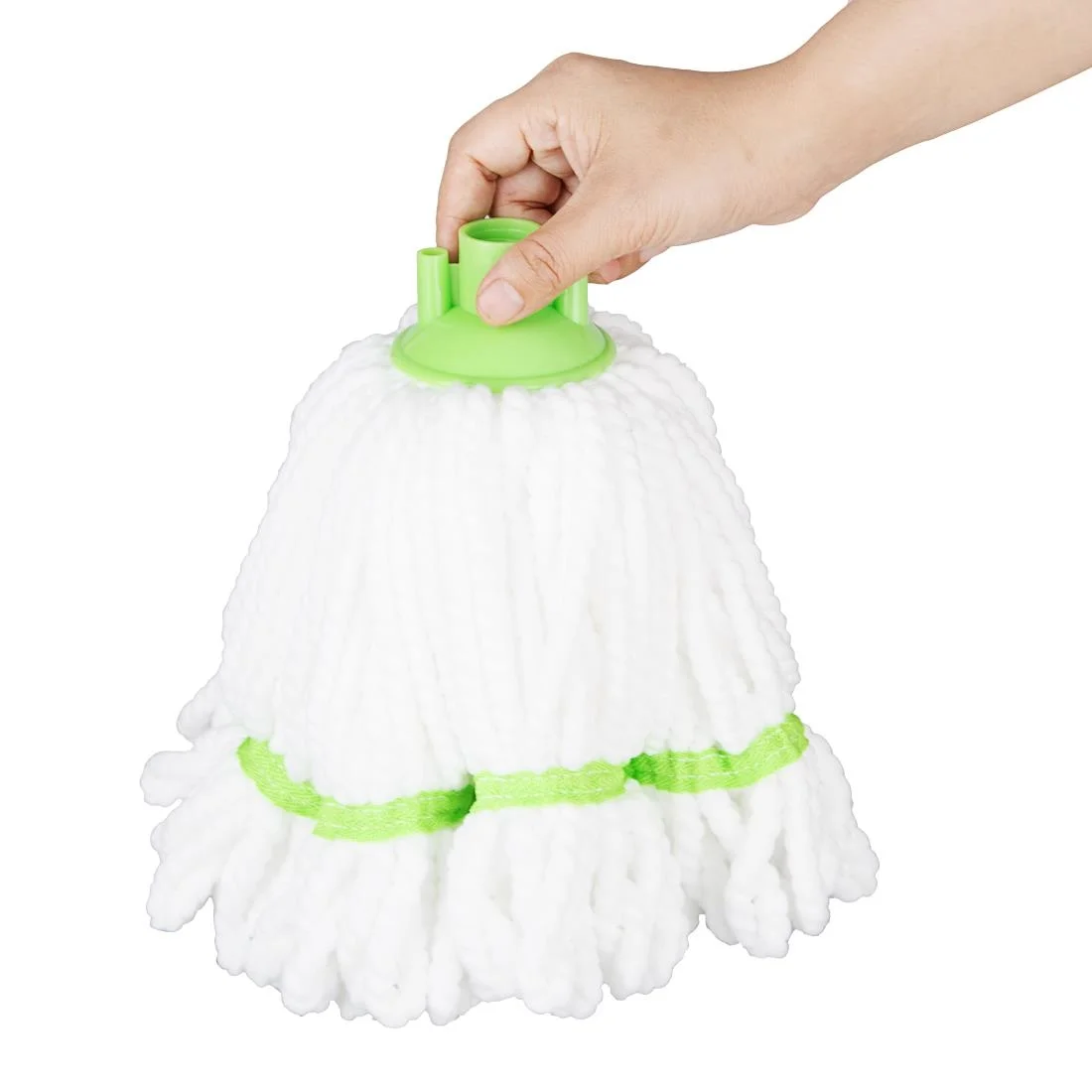 Jantex Connect Microfibre Mop Head Green Stripe 150g - Image 2