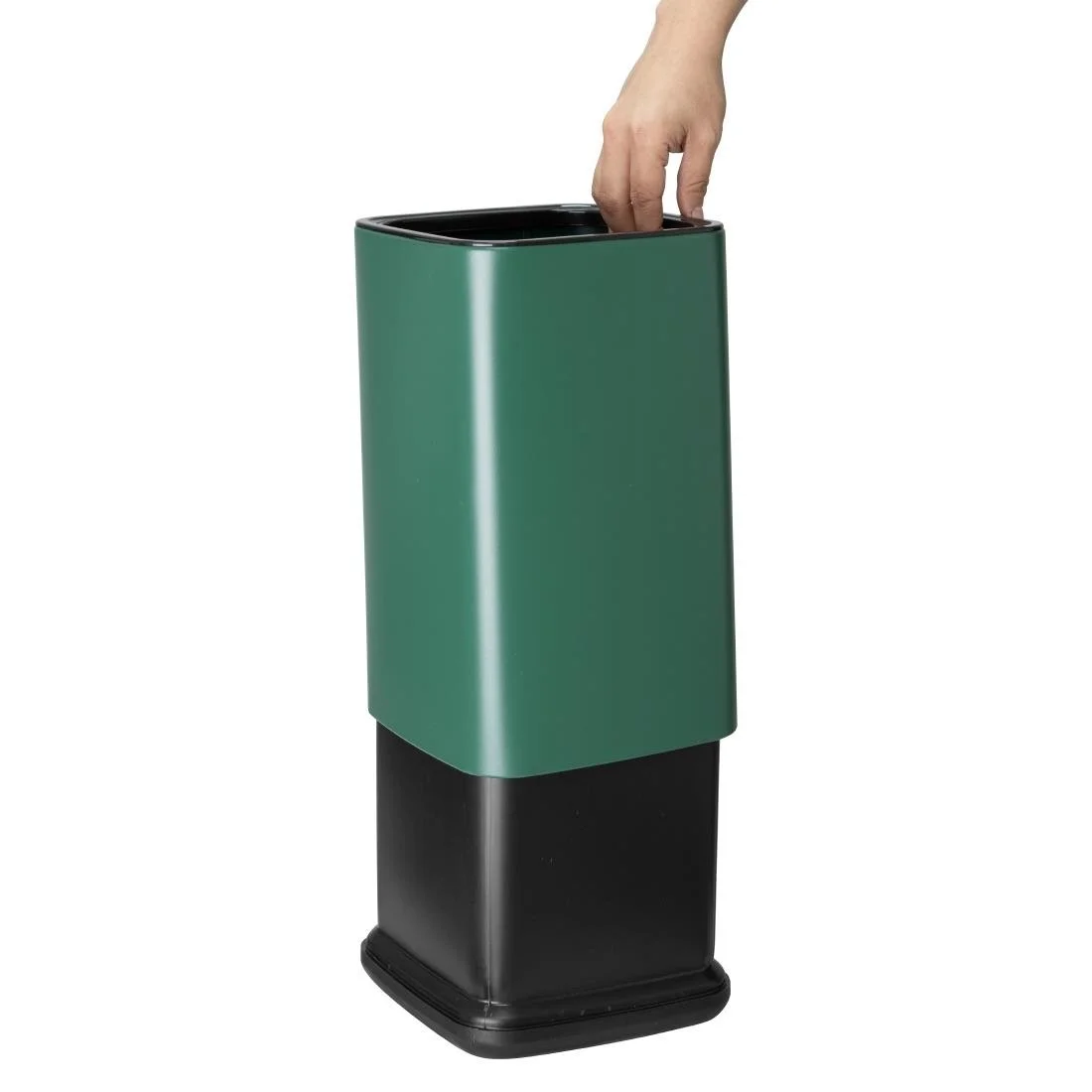 Bolero Square Waste Bin Green 10Ltr - Image 3