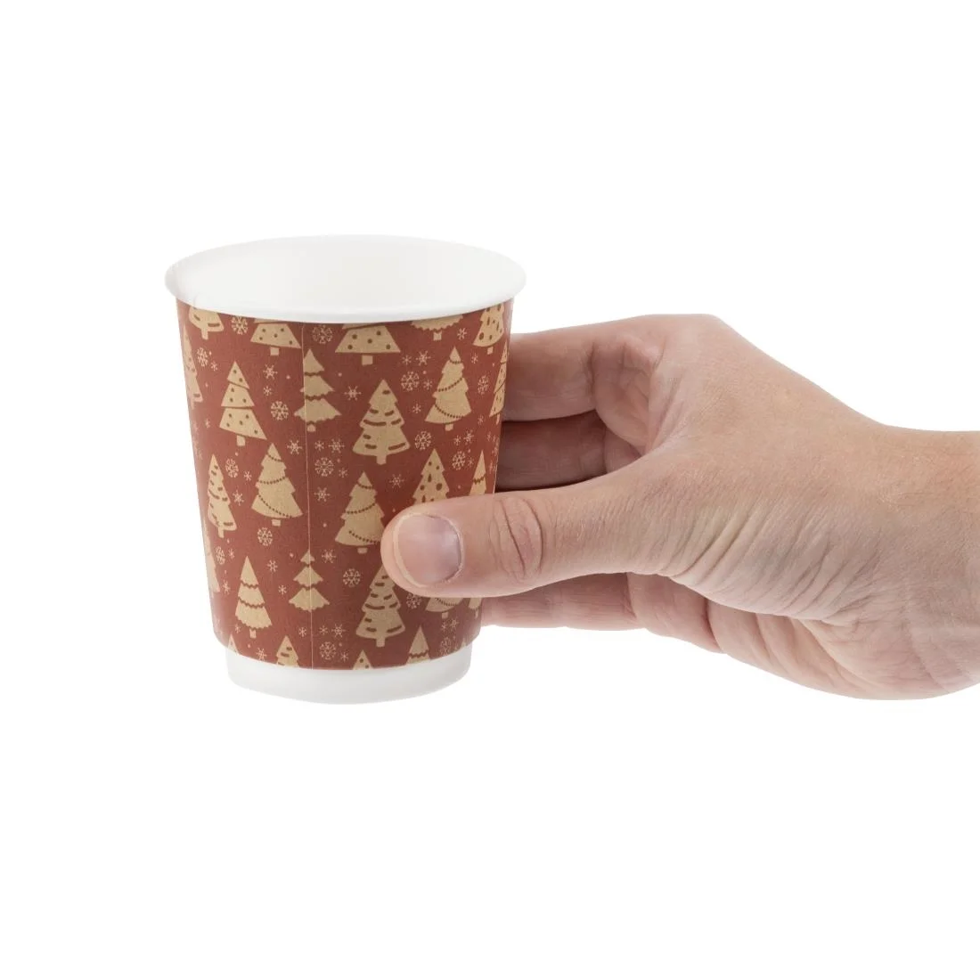 Fiesta Recyclable Christmas Double Wall Hot Cups 8oz (500 Pack) - Image 5