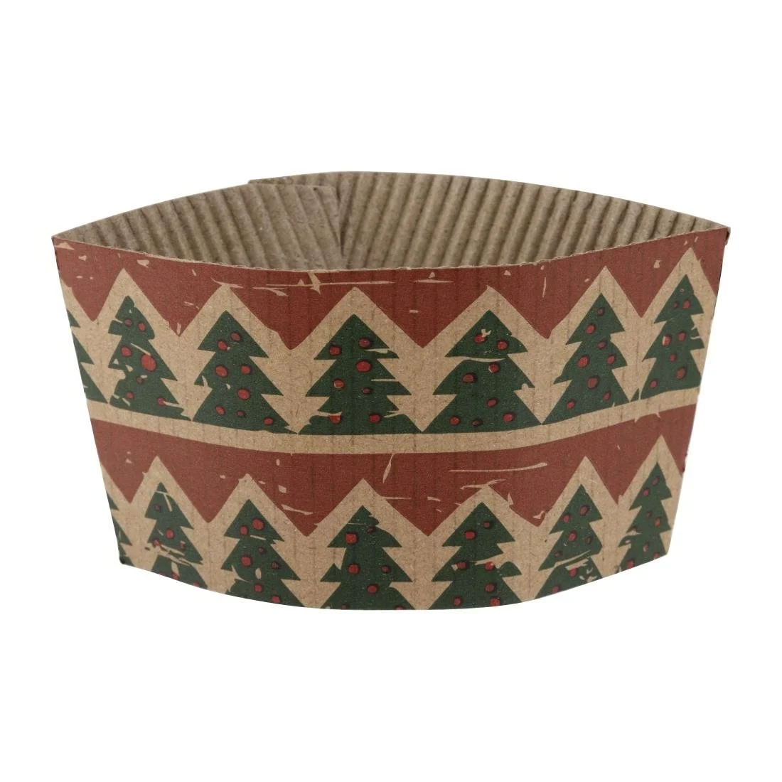 Fiesta Recyclable Christmas Cup Sleeves for 12oz Hot Cups (100 Pack)