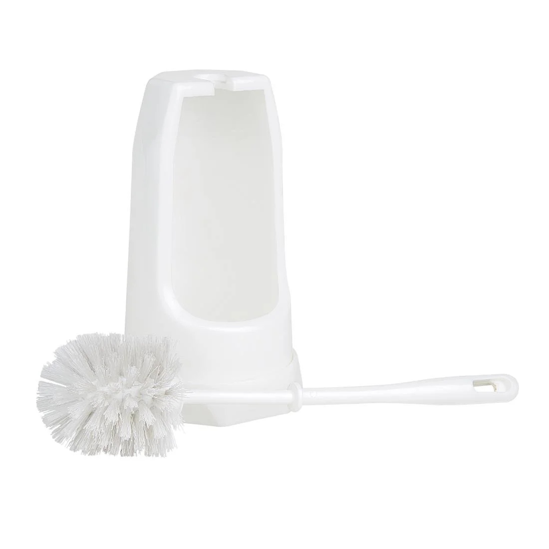 Jantex Round Toilet Brush & Holder - White - Image 2