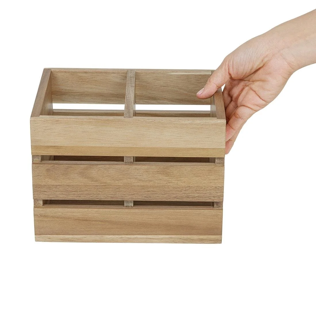 Olympia Table Organiser Acacia Wood 210x160x150mm - Image 4