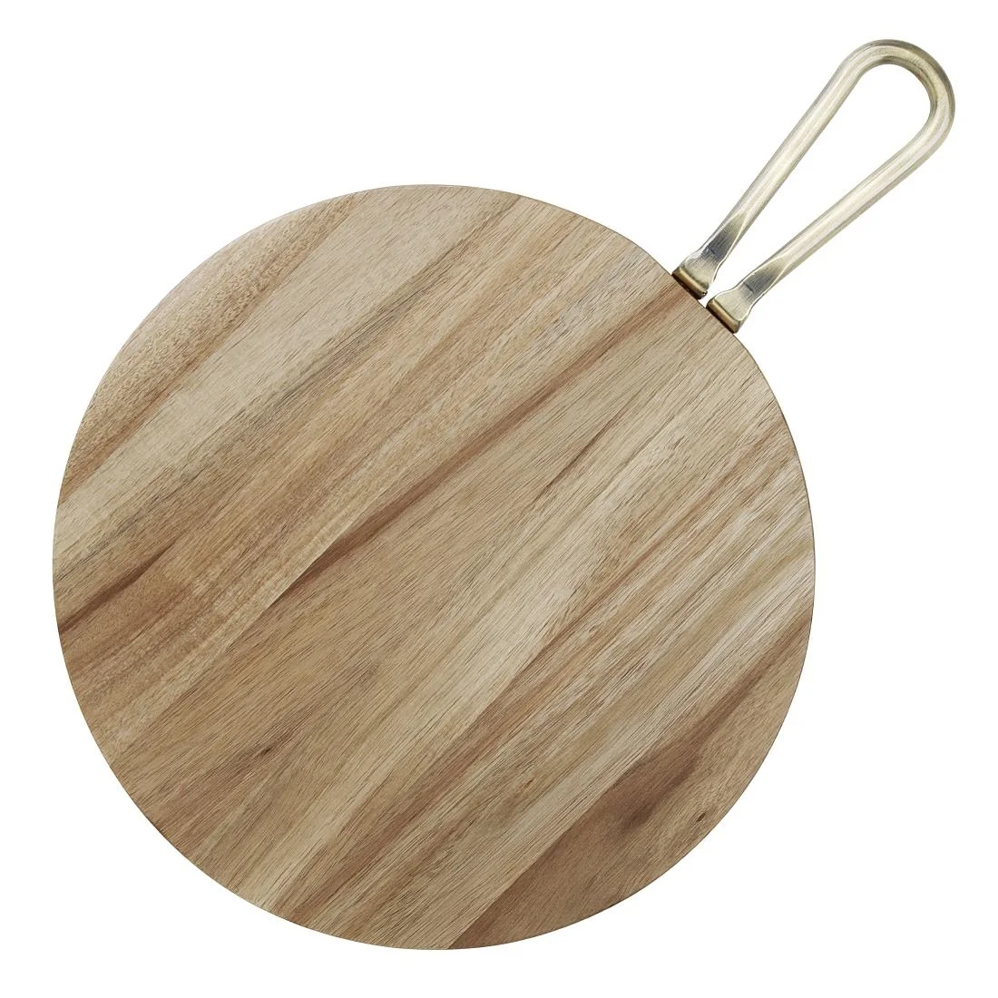 Olympia Round Paddle Board Acacia Wood Metal Handle 505x356mm - Image 2