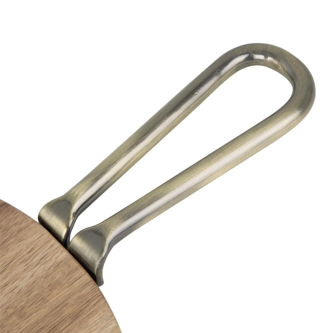 Olympia Round Paddle Board Acacia Wood Metal Handle 505x356mm - Image 3