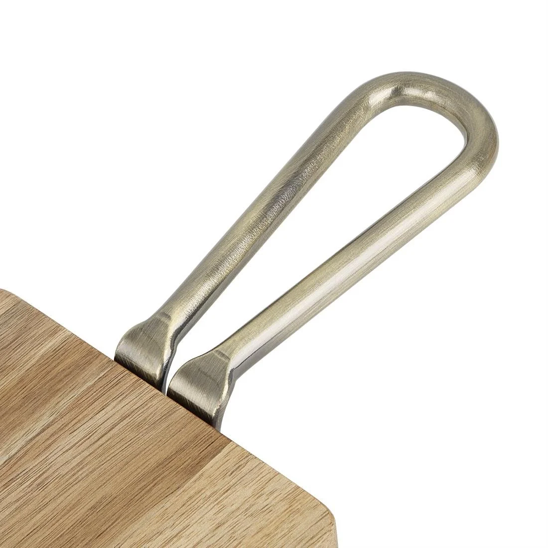 Olympia Rectangular Paddle Board Acacia Wood Metal Handle 575x152mm - Image 4