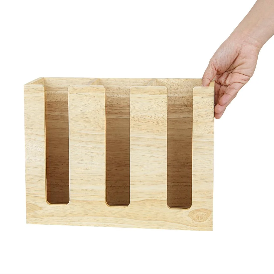 Olympia Cup Organiser Hevea Wood 340x120x240mm - Image 4