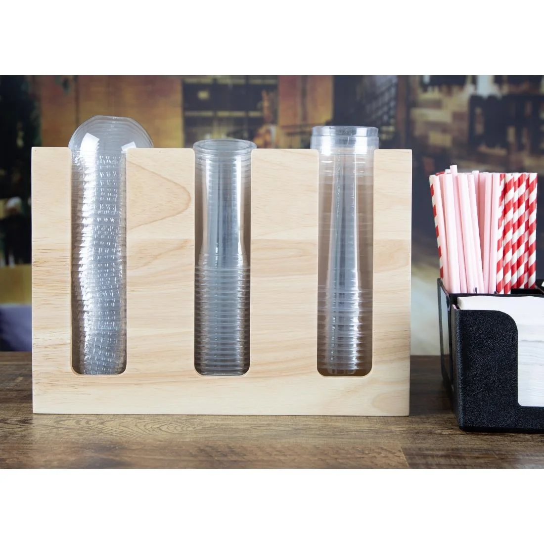 Olympia Cup Organiser Hevea Wood 340x120x240mm - Image 6