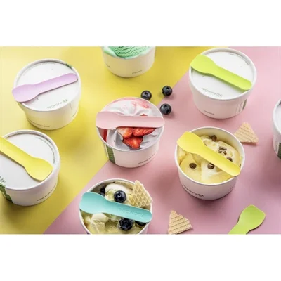 Vegware Compostable Paper Ice-Cream Spoon Tutti Frutti 90mm (2000 Pack)