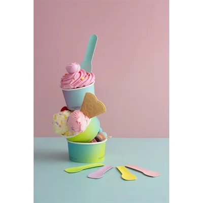 Vegware Compostable Paper Ice-Cream Spoon Tutti Frutti 90mm (2000 Pack) - Image 2