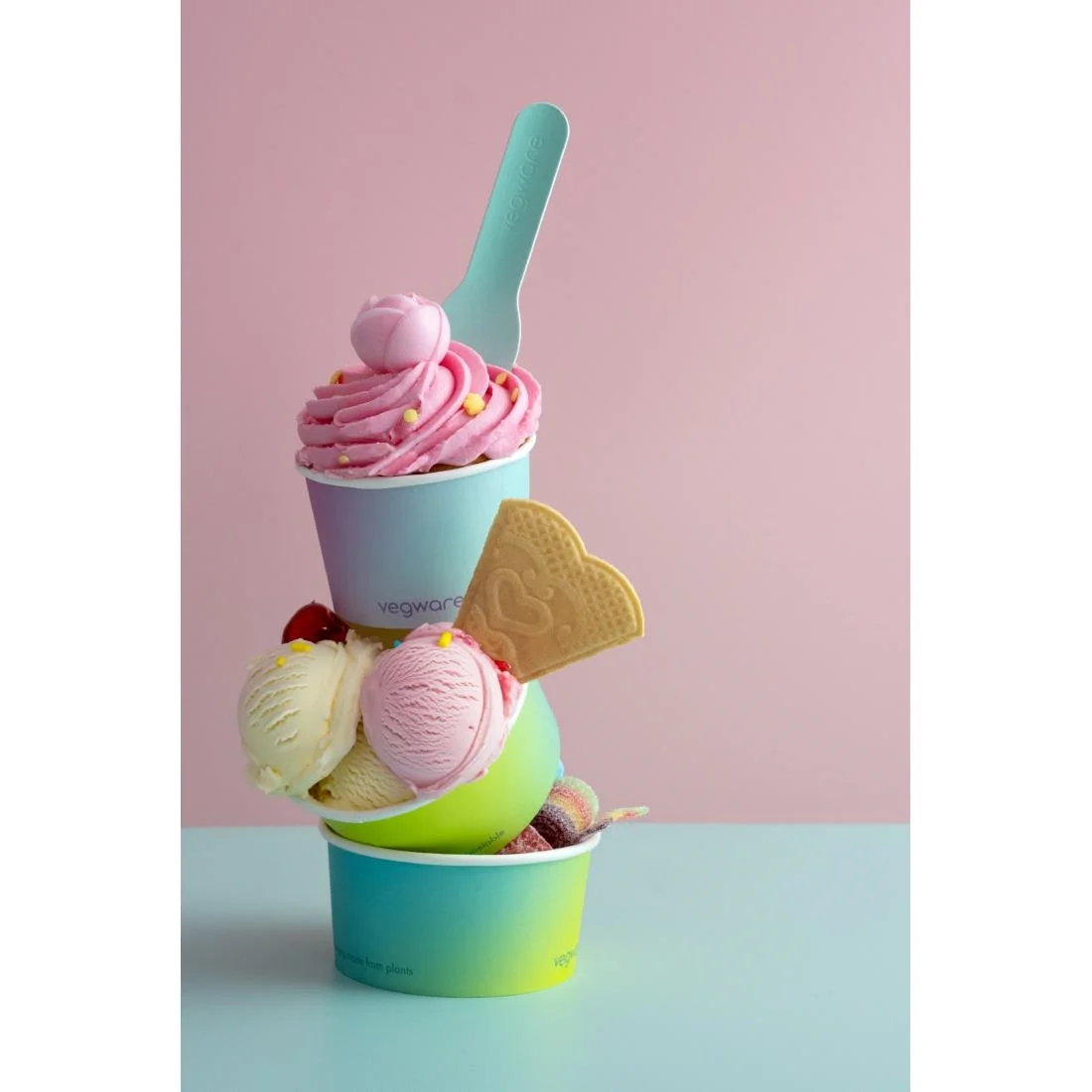 Vegware Single Scoop Ice Cream Pot Tutti Frutti 4oz (1000 Pack) - Image 2