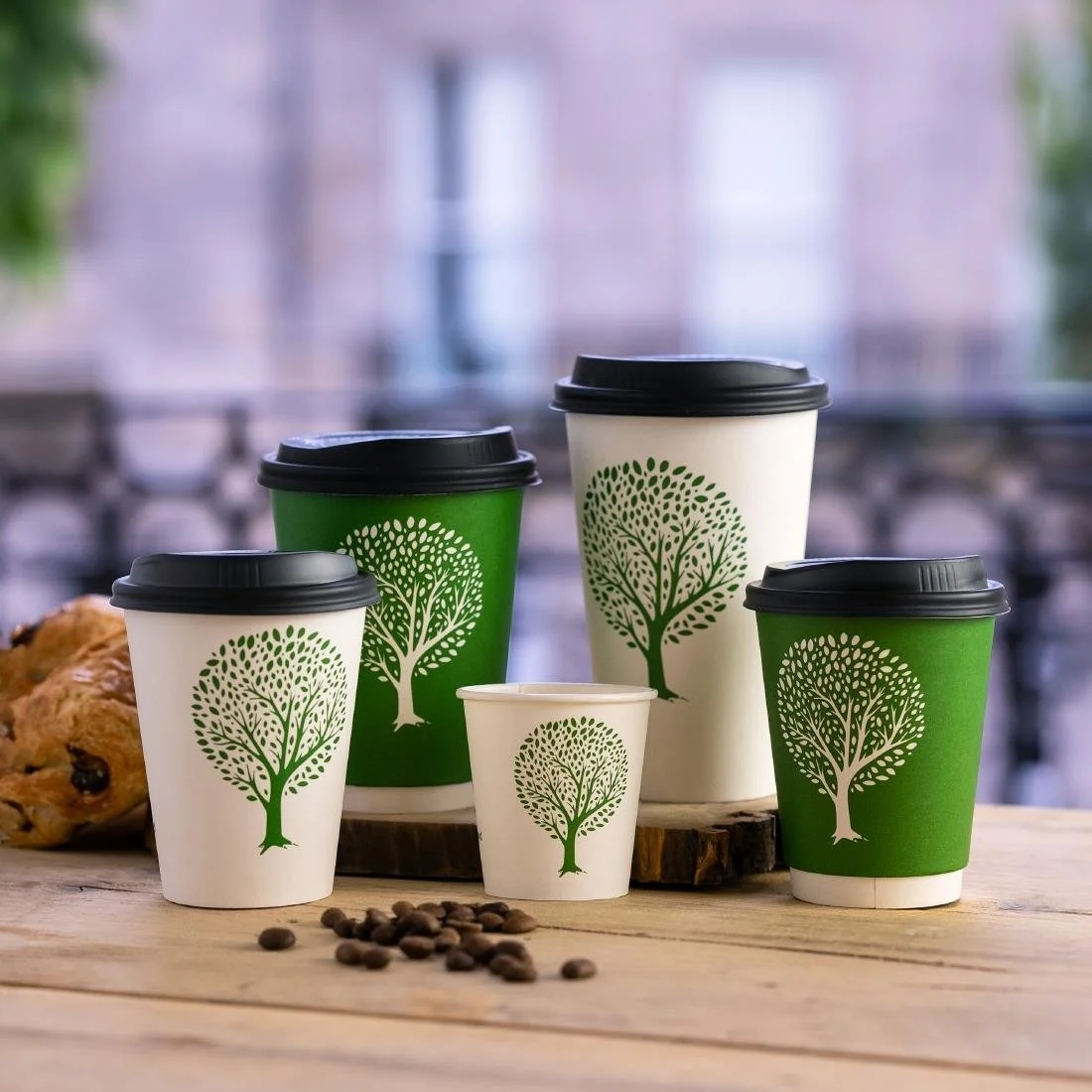 Vegware Green Tree Double Wall Hot Cups 8oz 79-Series (500 Pack) - Image 2