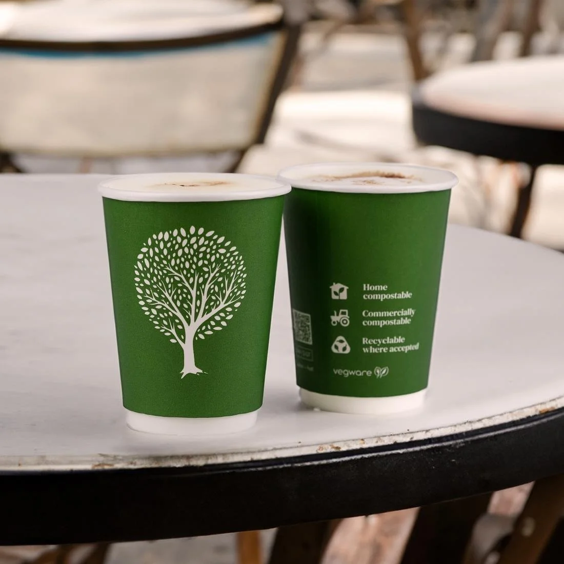 Vegware Green Tree Double Wall Hot Cups 8oz 79-Series (500 Pack) - Image 4