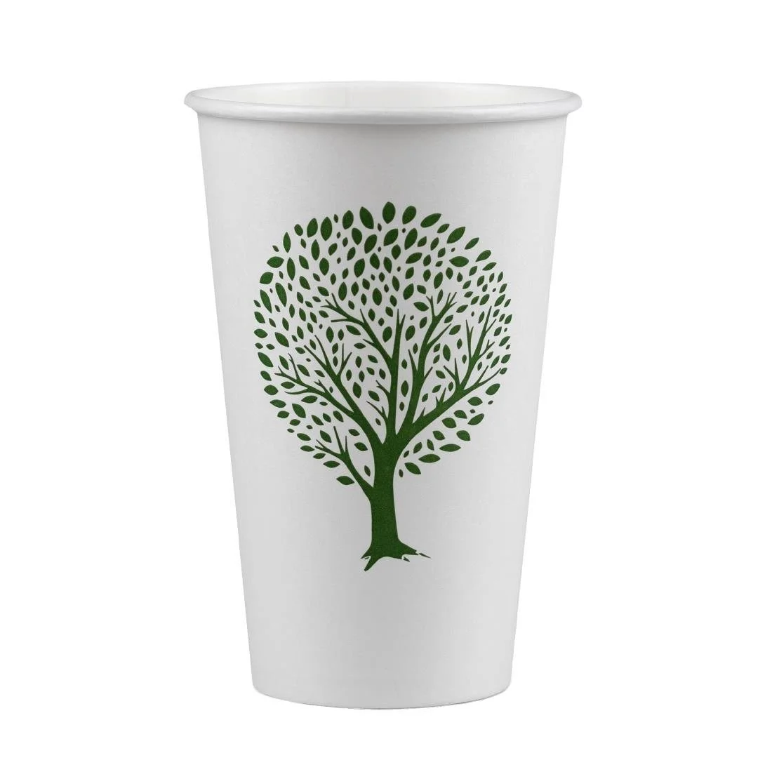 Vegware Green Tree White Hot Cups 16oz 89-Series (1000 Pack)
