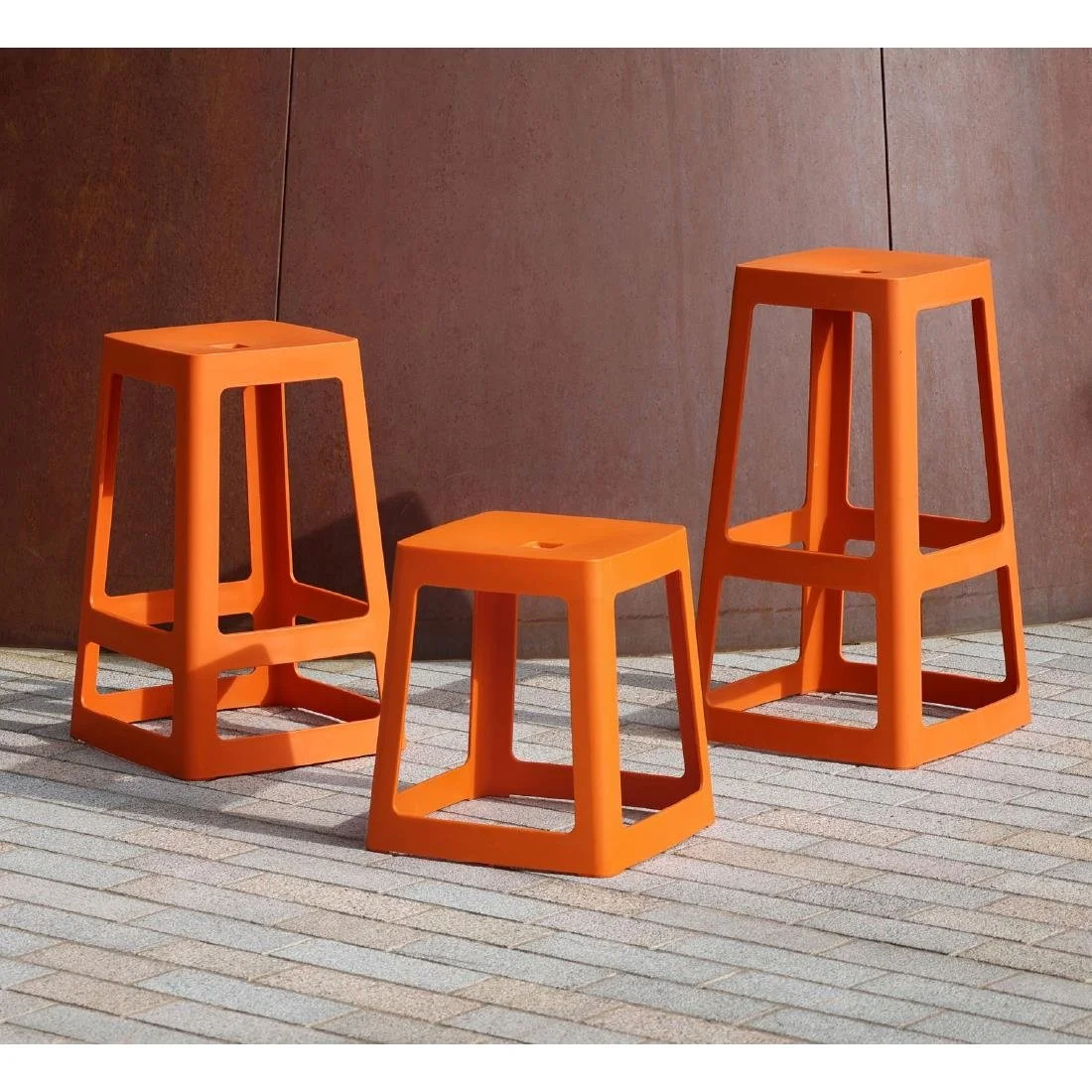 Origin Base Stool Signal Orange 400x400x440mm (2 Pack) - Image 7