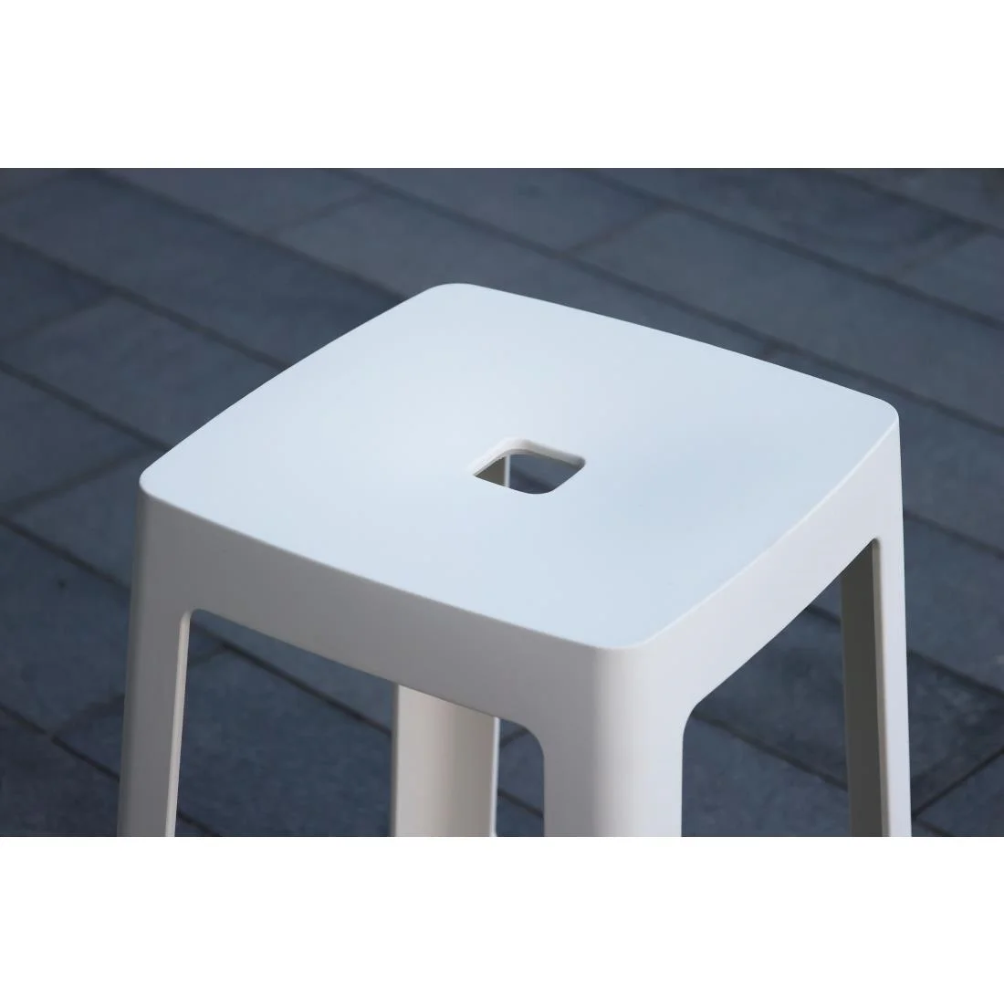 Origin Base Mid Stool Traffic White 430x430x650mm (2 Pack) - Image 6