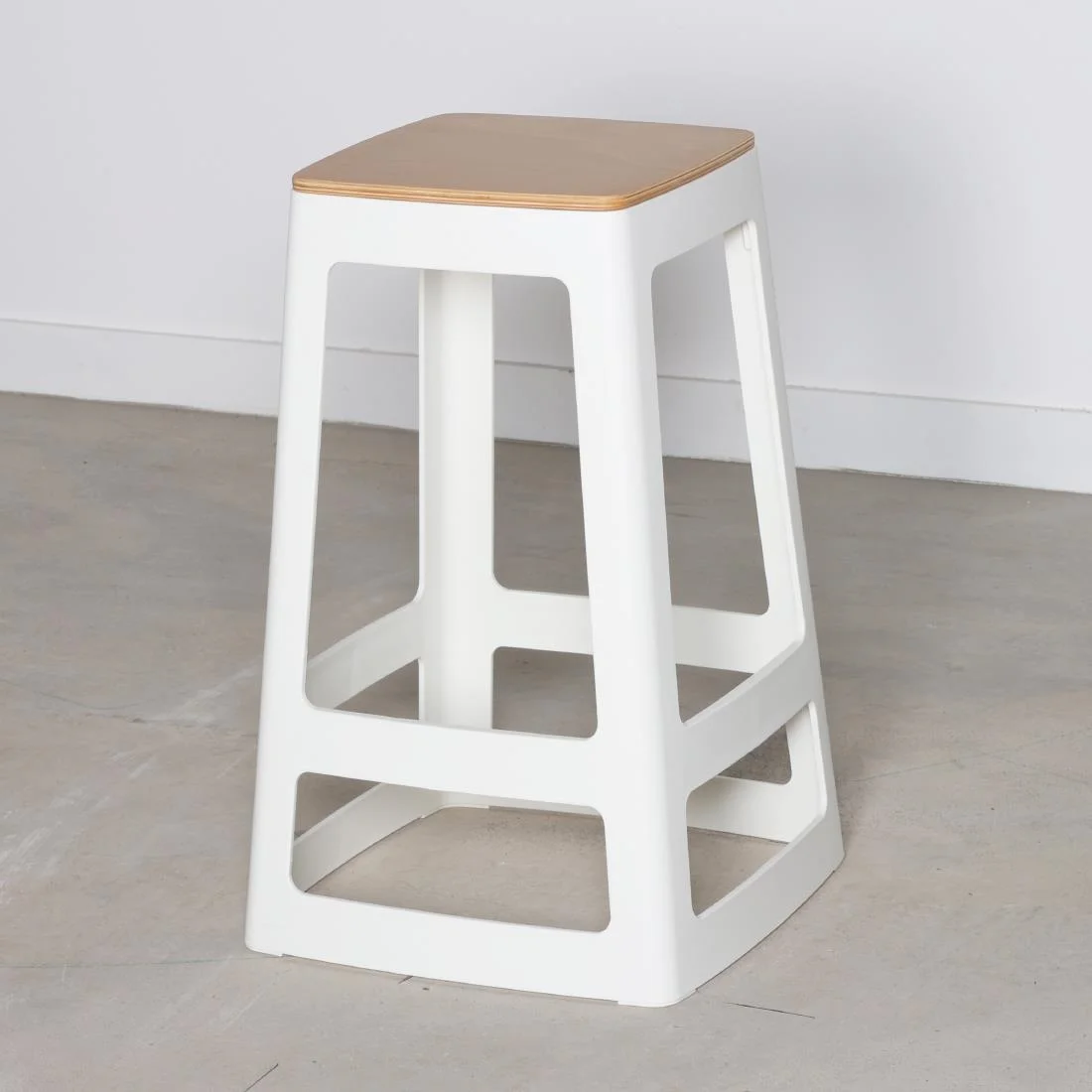 Origin Base Mid Stool Traffic White 430x430x650mm (2 Pack) - Image 3
