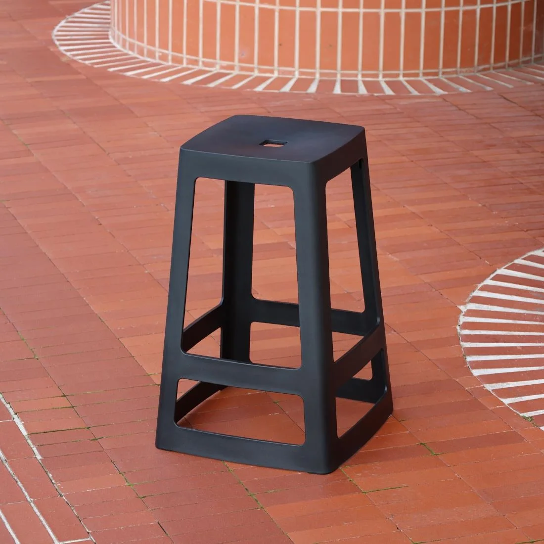 Origin Base Mid Stool Traffic Black 430x430x560mm (2 Pack) - Image 7