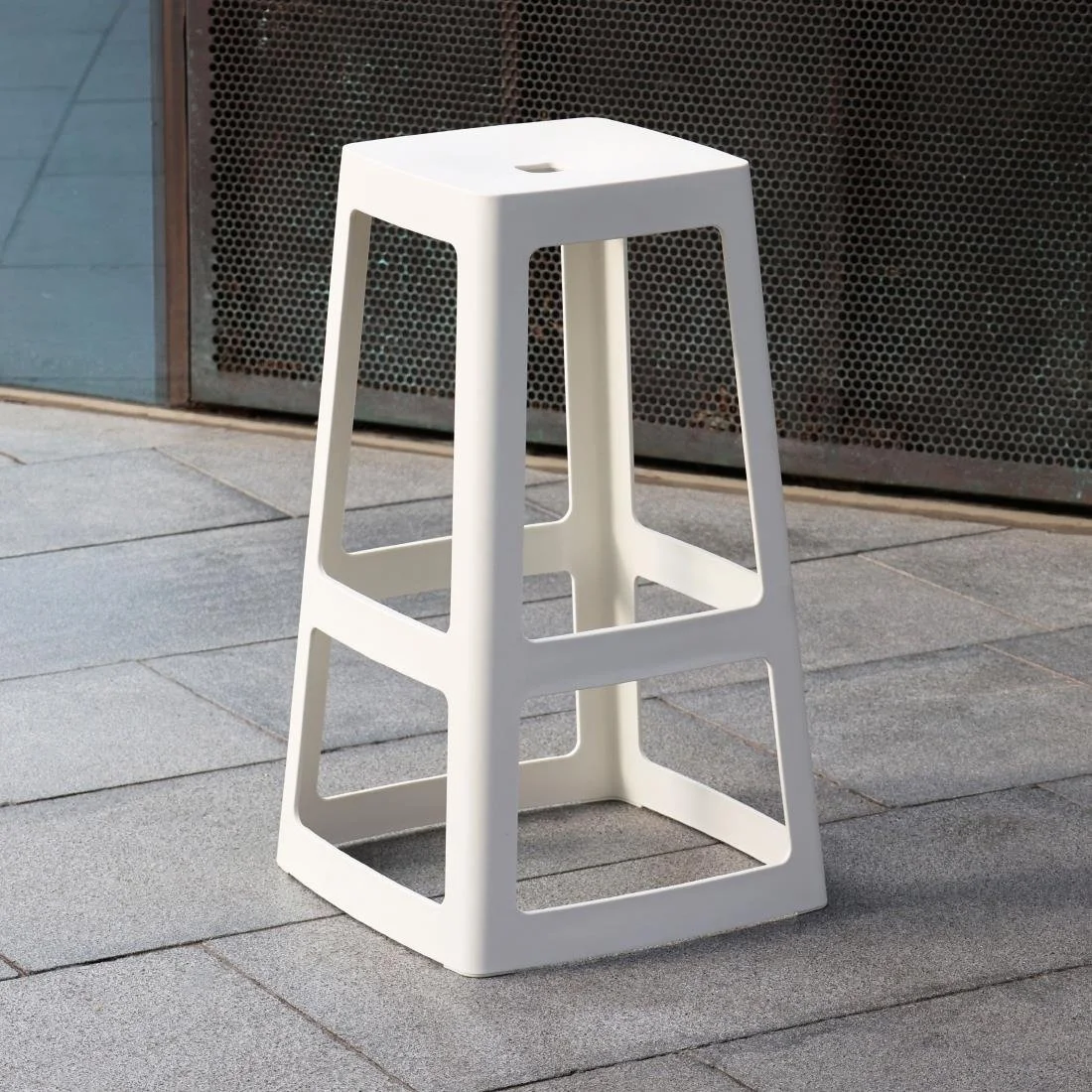 Origin Base High Stool Traffic White 440x440x750mm (2 Pack) - Image 7