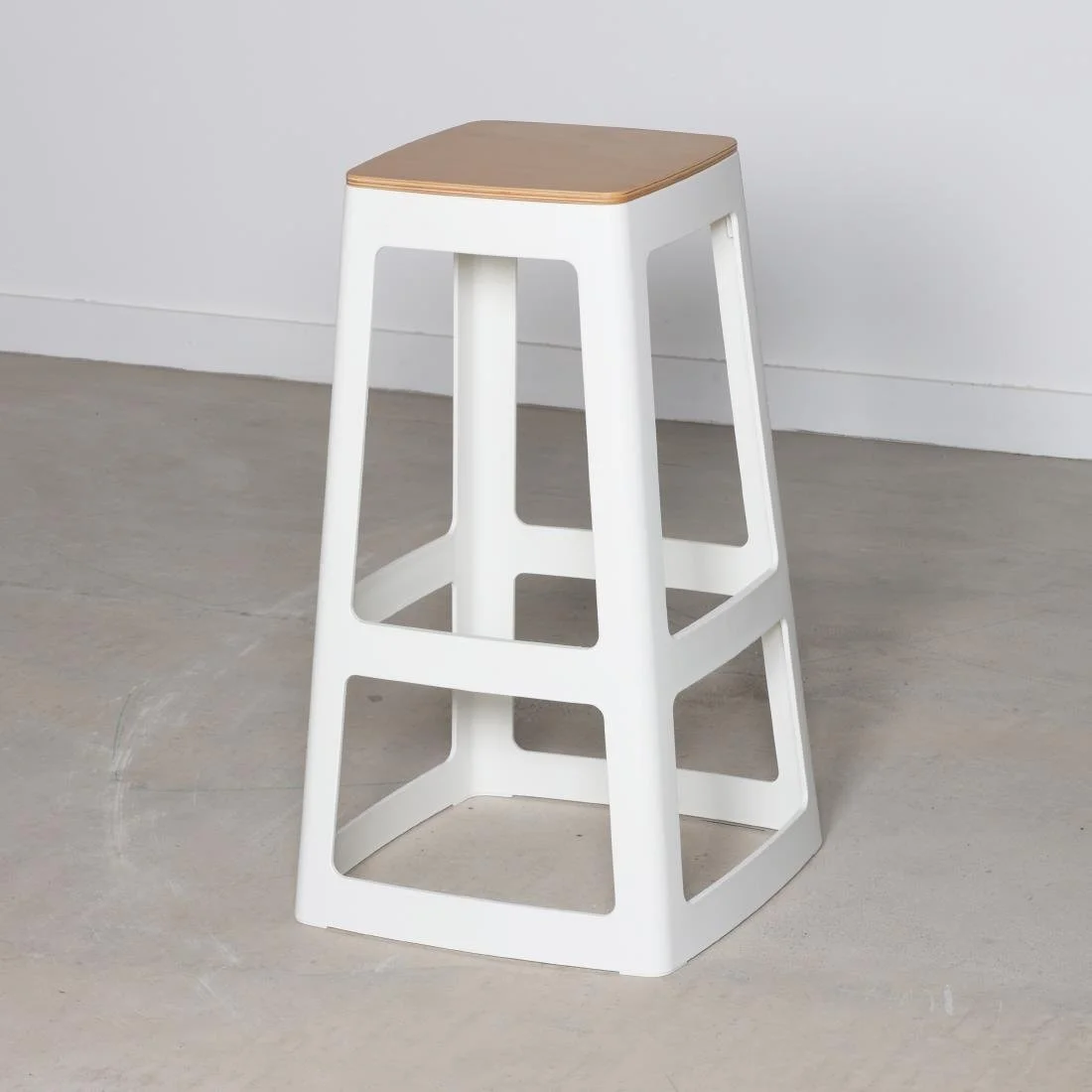 Origin Base High Stool Traffic White 440x440x750mm (2 Pack) - Image 8