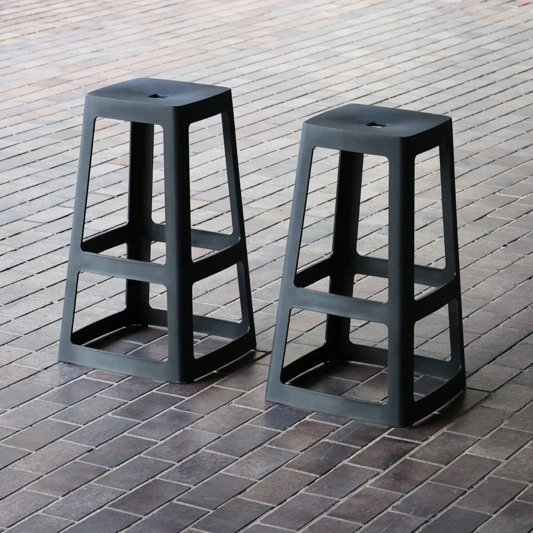 Origin Base High Stool Traffic Black 450x450x750mm (2 Pack) - Image 3