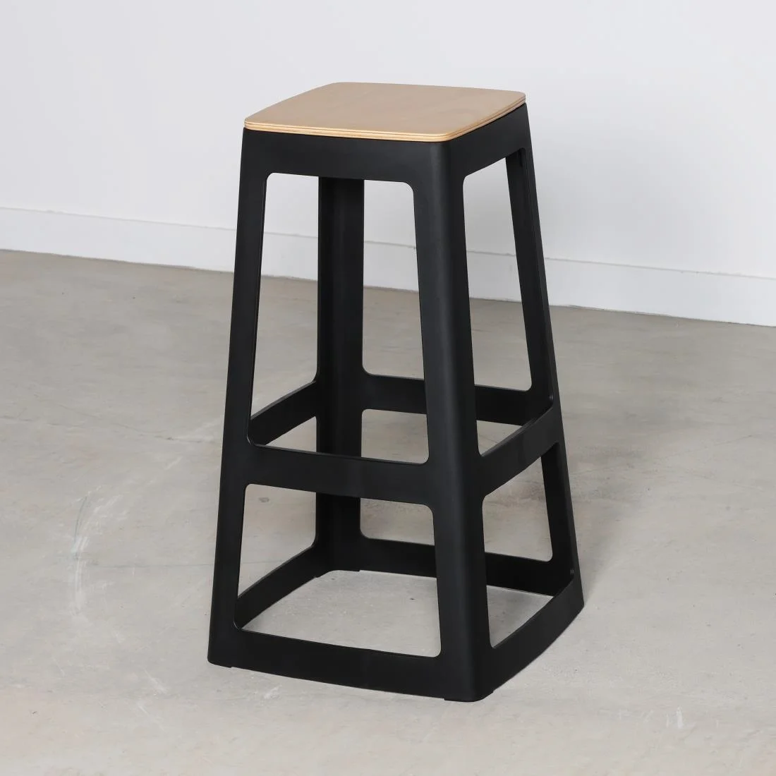 Origin Base High Stool Traffic Black 450x450x750mm (2 Pack) - Image 6