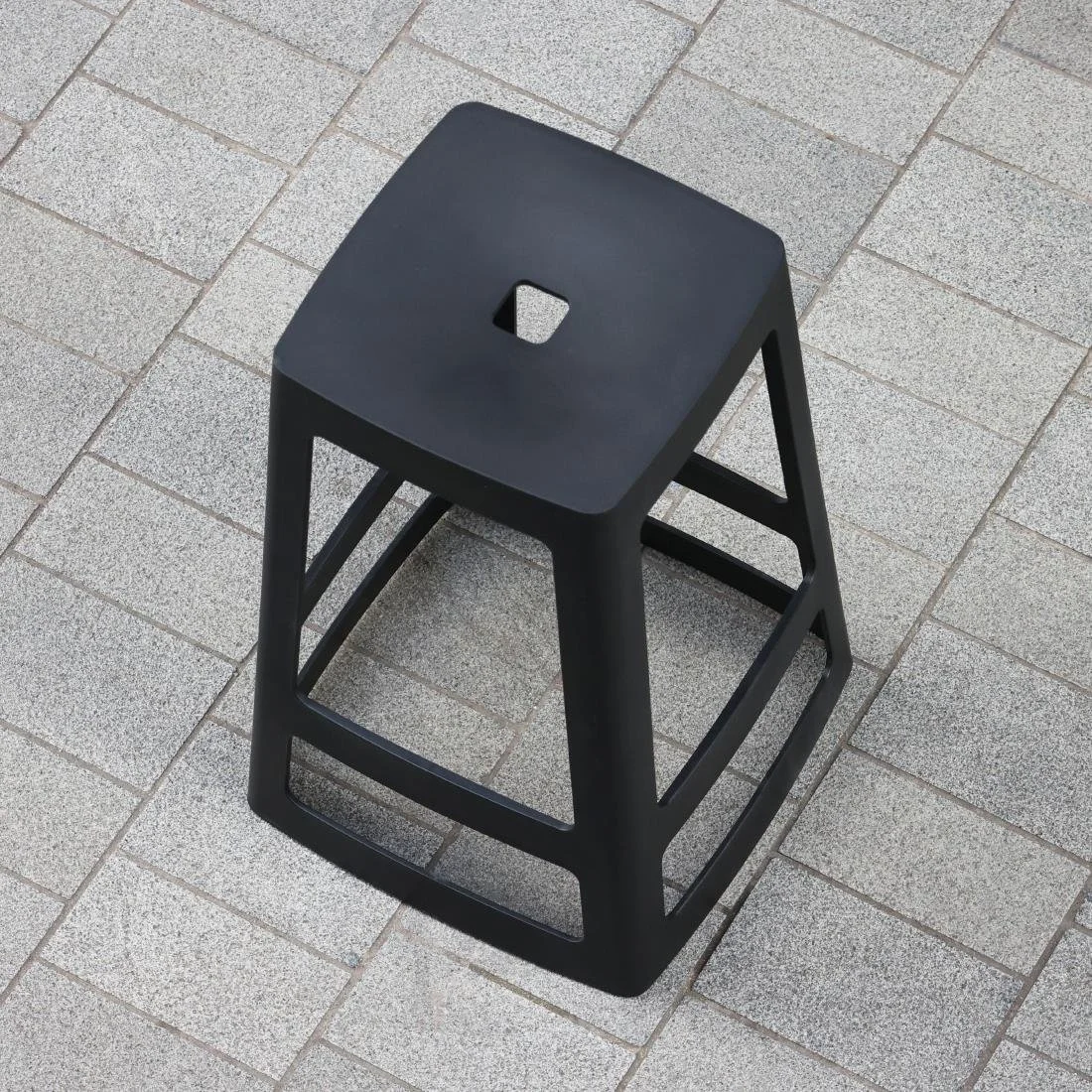 Origin Base High Stool Traffic Black 450x450x750mm (2 Pack) - Image 9