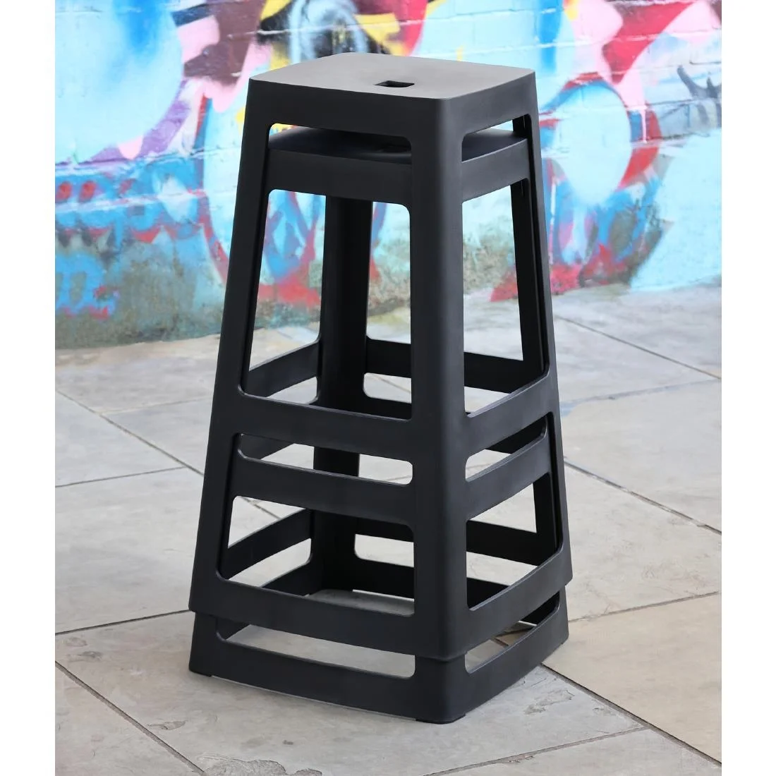 Origin Base High Stool Traffic Black 450x450x750mm (2 Pack) - Image 10