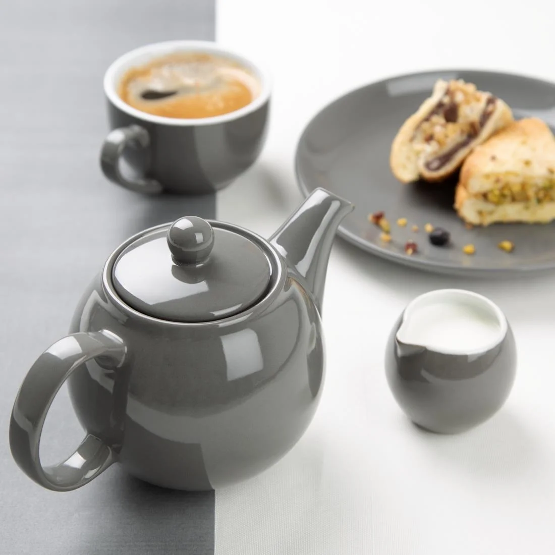 Olympia Café Teapots Charcoal 450ml (2 Pack) - Image 6