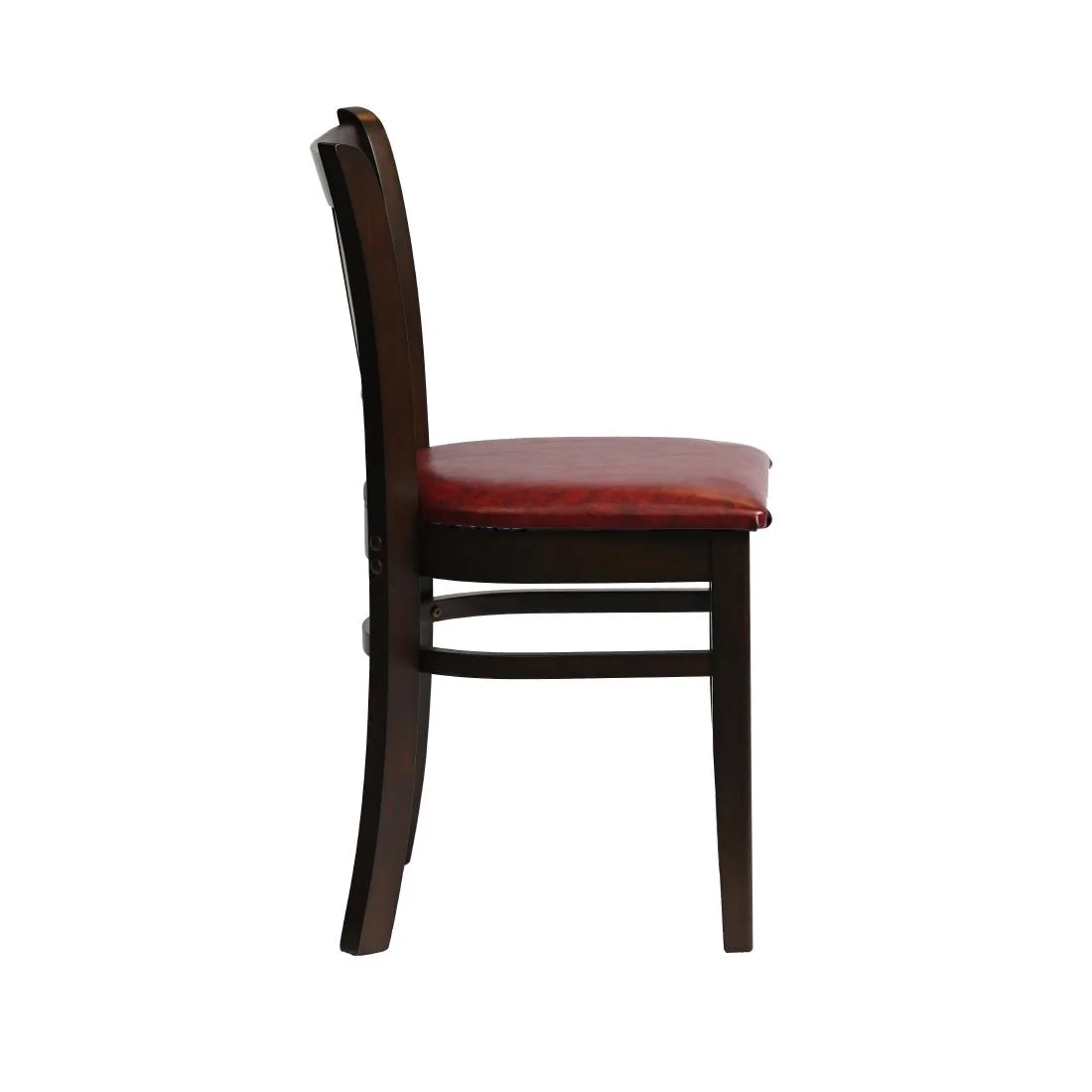 Manhattan Dining Chairs in Dark Walnut with Bison Bordeaux Seat (2 Pack) - Image 3