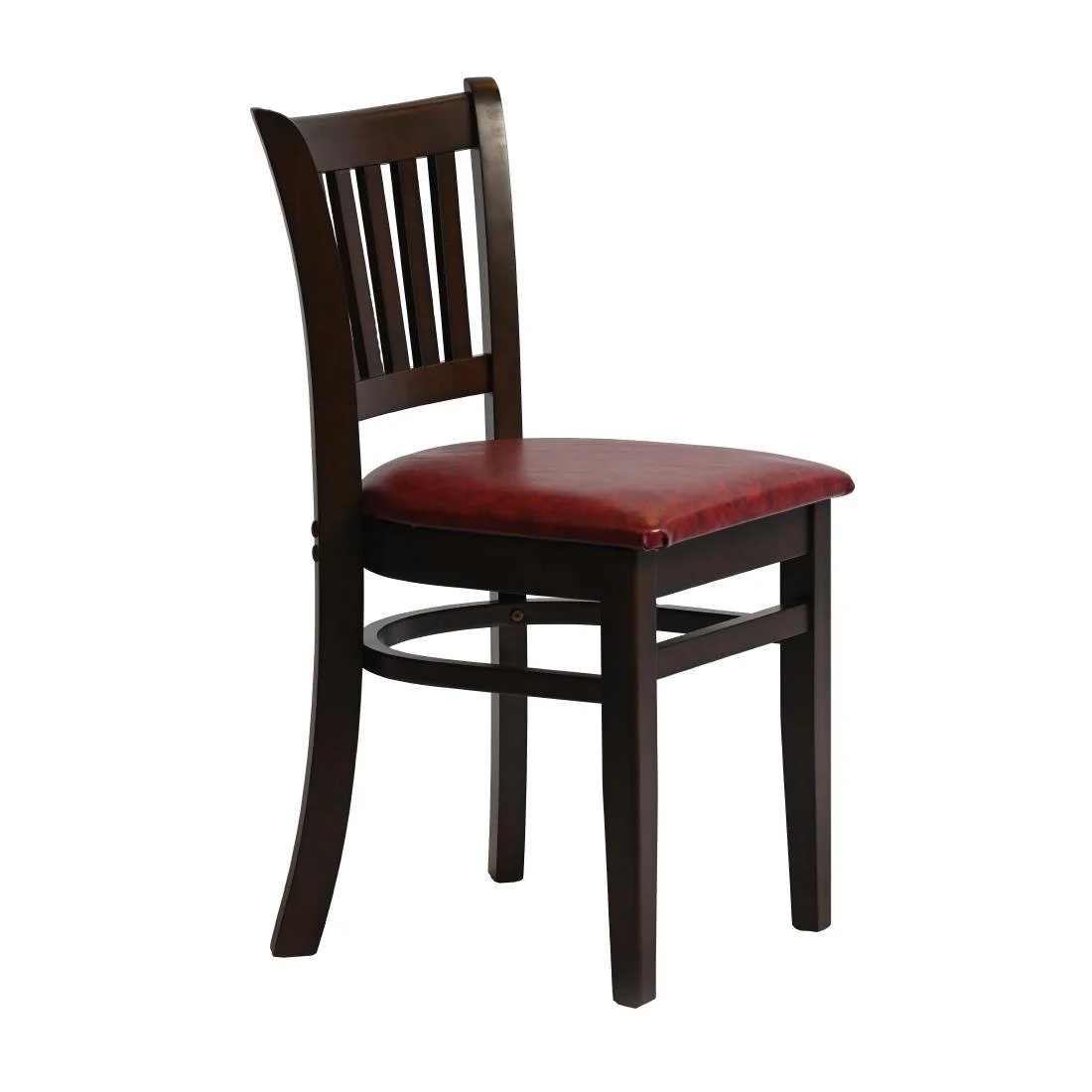 Manhattan Dining Chairs in Dark Walnut with Bison Bordeaux Seat (2 Pack) - Image 4
