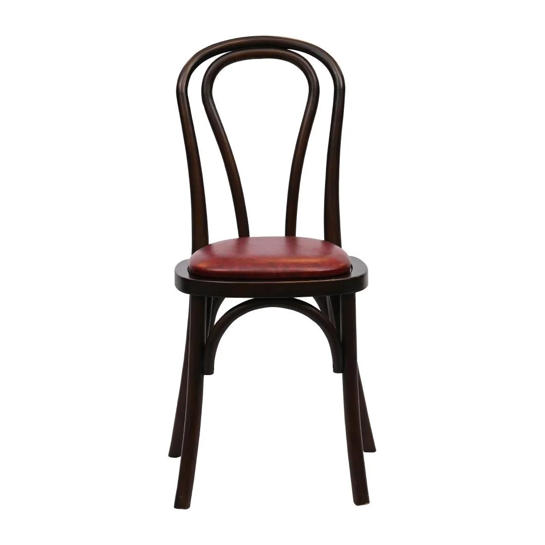 Hoop Back Dining Chairs in Dark Walnut with Bison Bordeaux Seat (2 Pack) - Image 3