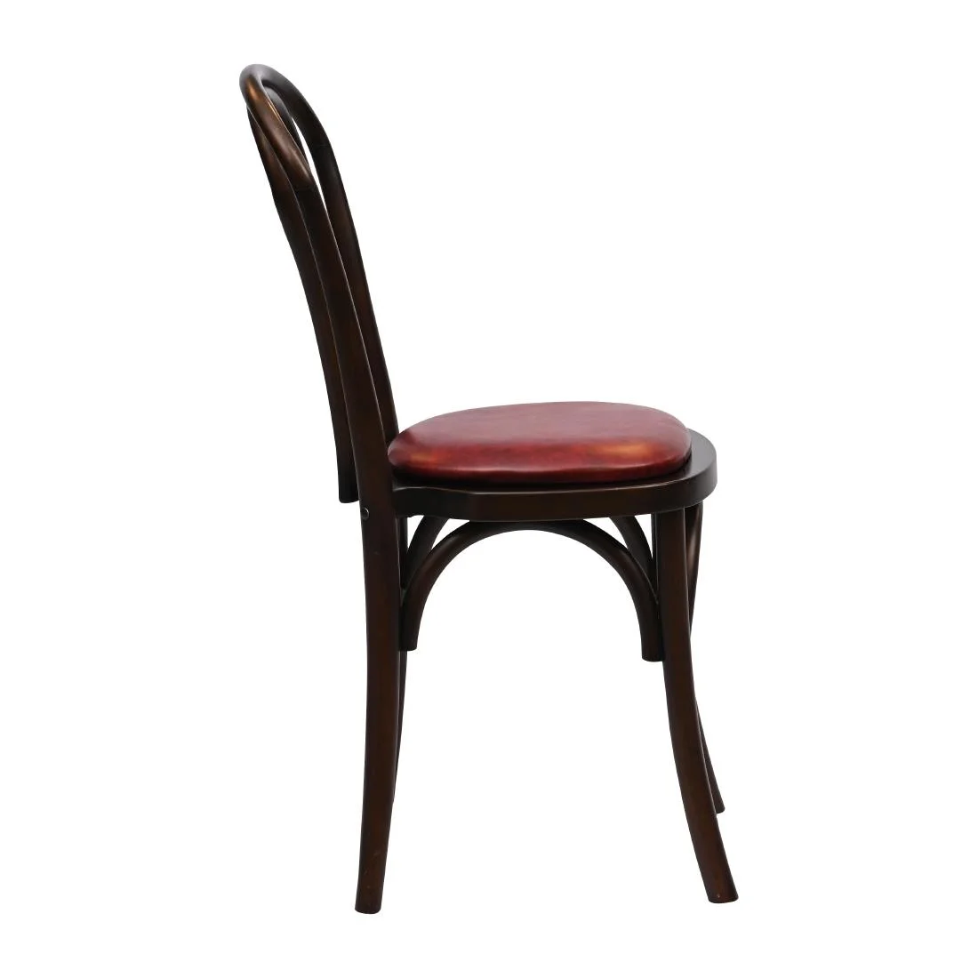 Hoop Back Dining Chairs in Dark Walnut with Bison Bordeaux Seat (2 Pack) - Image 4