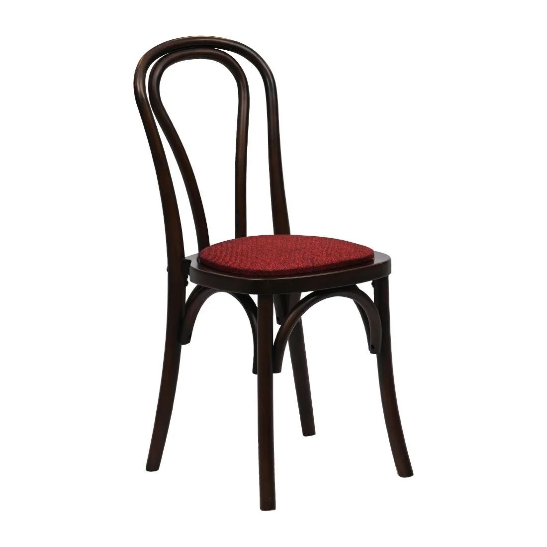 Hoop Back Dining Chairs in Dark Walnut with Shetland Scarlett Seat (2 Pack) - Image 1