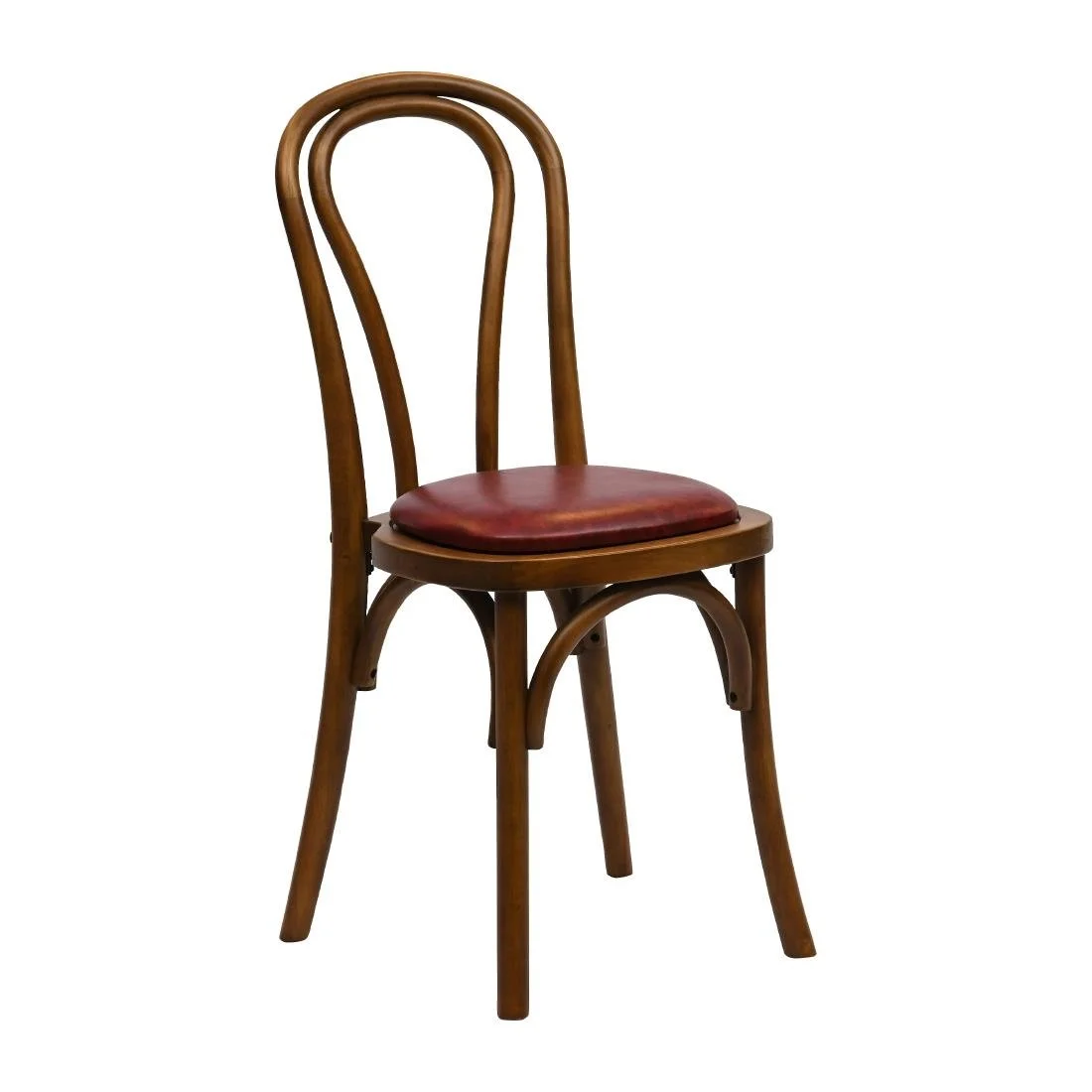 Hoop Back Dining Chairs in Weathered Oak with Bison Bordeaux Seat (2 Pack)