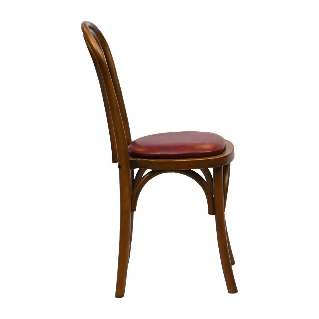 Hoop Back Dining Chairs in Weathered Oak with Bison Bordeaux Seat (2 Pack) - Image 4