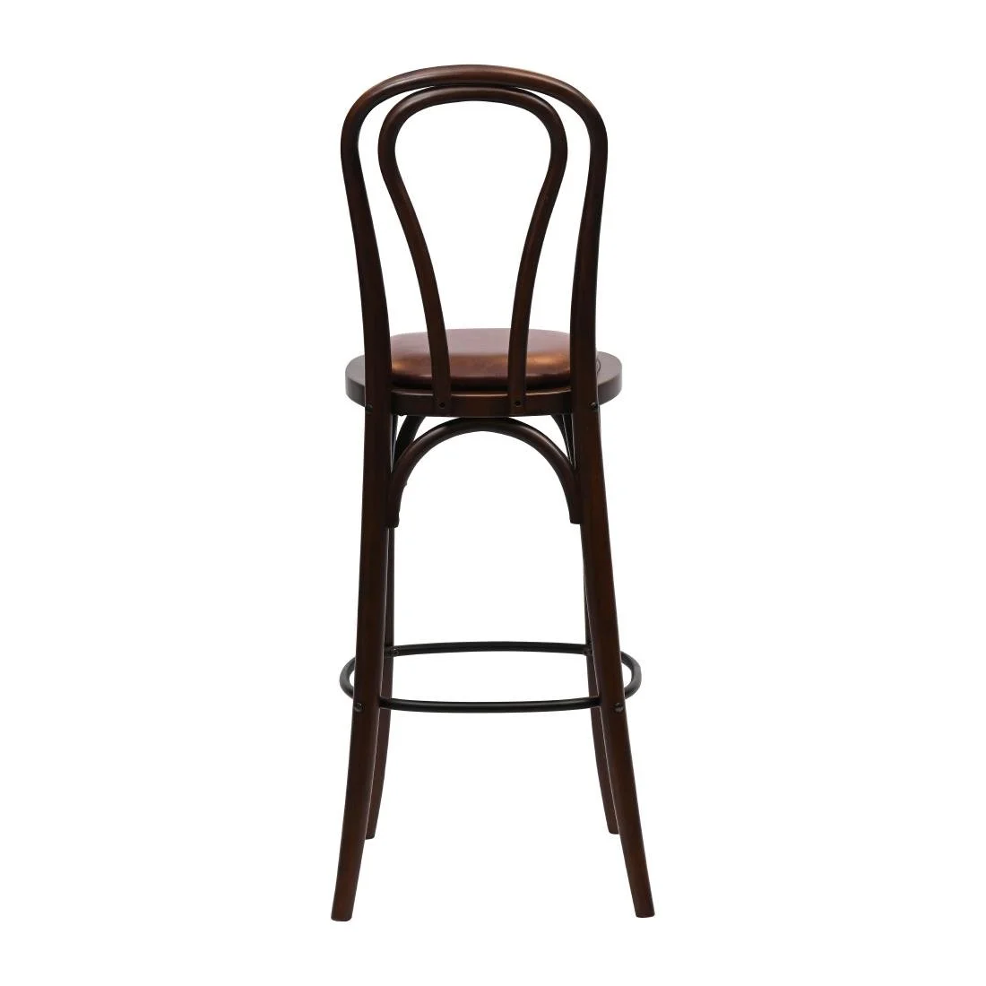 Hoop Back Bar Chair in Dark Walnut with Bison Espresso Seat - Image 2