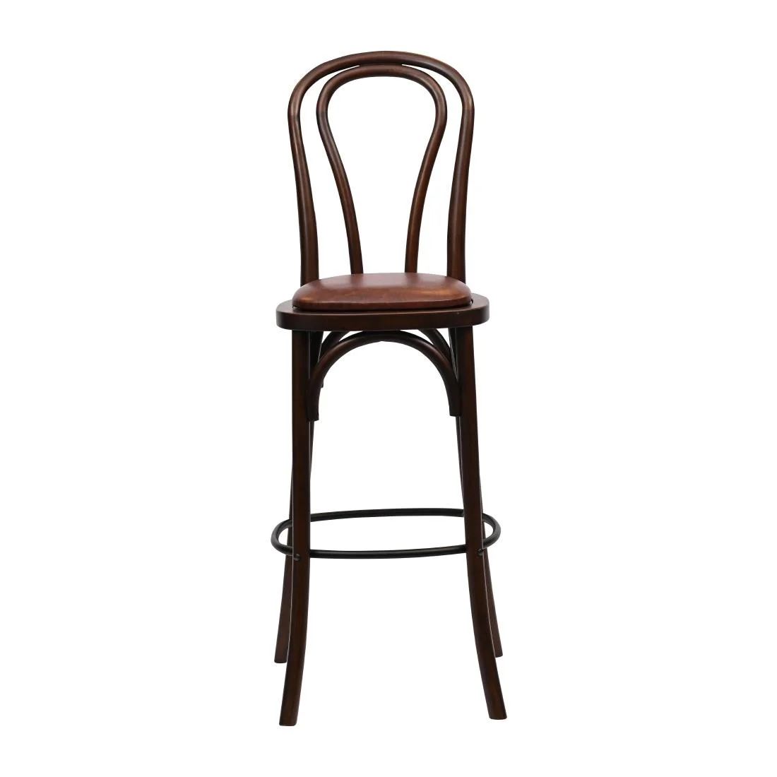 Hoop Back Bar Chair in Dark Walnut with Bison Espresso Seat - Image 3