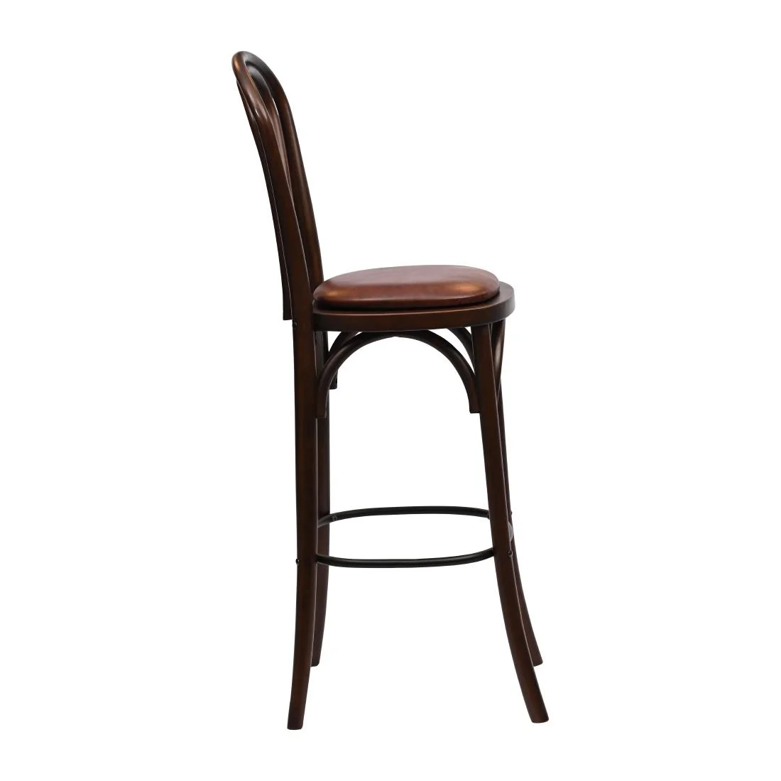Hoop Back Bar Chair in Dark Walnut with Bison Espresso Seat - Image 4