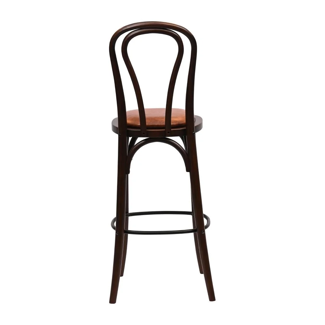 Hoop Back Bar Chair in Dark Walnut with Bison Tan Seat - Image 2